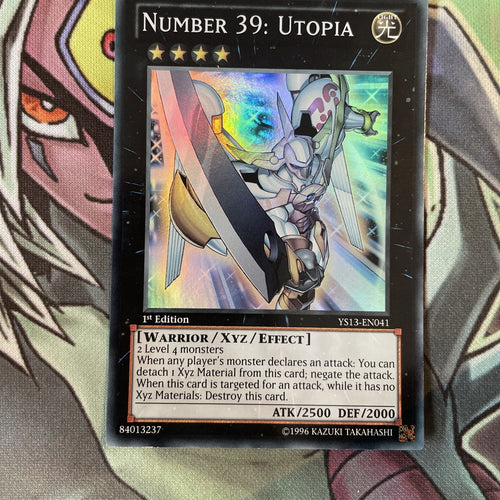 YS13-EN041 Number 39: Utopia Super Rare 1st Edition NM Yugioh Card