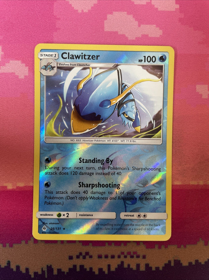 Pokemon Card Clawitzer Forbidden Light Reverse Holo Rare 26/131 Near Mint