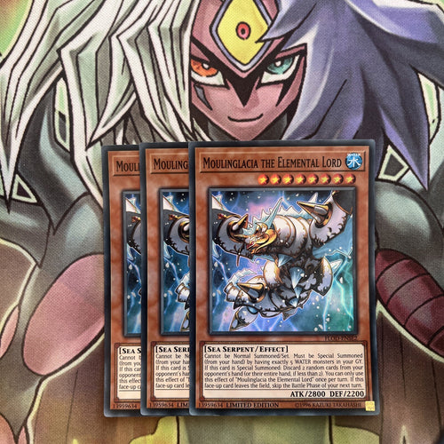 FLOD-ENSE2 x3 Moulinglacia the Elemental Lord Super Excellent Condition Yugioh