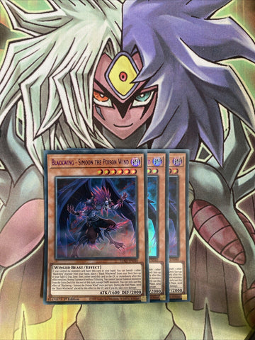 LDS2-EN040 x3 Blackwing - Simoon the Poison Wind Ultra Excellent Cond Yugioh