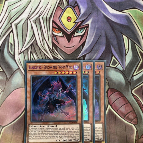 LDS2-EN040 x3 Blackwing - Simoon the Poison Wind Ultra Excellent Cond Yugioh