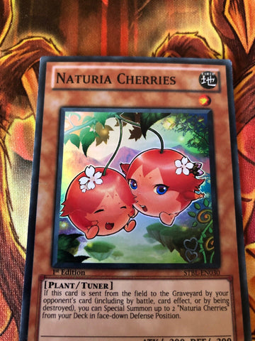 STBL EN030 Naturia Cherries Ultra Rare 1st Edition Yugioh (back)