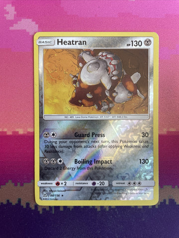 Pokemon Card Heatran Ultra Prism Reverse Holo Rare 88/156 Near Mint