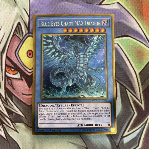 MVP1-ENG04 Blue-Eyes Chaos Max Gold Rare 1st Edition NM Yugioh Card