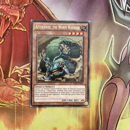BP03-EN041 YUGIOH Aztekipede, The Worm Warrior Rare 1st ed played conditi