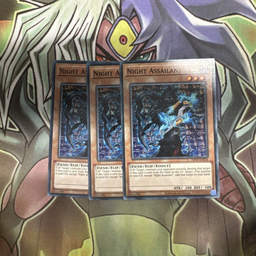 OP19-EN016 x3 Night Assailant Common Excellent Condition Yugioh
