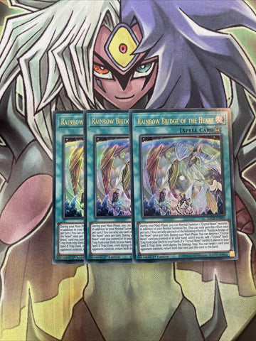 SDCB-EN045 x3 Rainbow Brudge of the Heart Ultra Rare Excellent Condition Yugioh