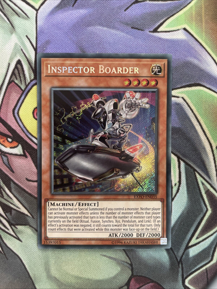 EXFO-EN035 Inspector Boarder Secret Rare Unlimited Edition NM Yugioh Card
