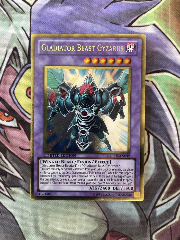 GLD4-EN032 Gladiator Beast Gyzarus Gold Rare Limited Edition NM Yugioh Card