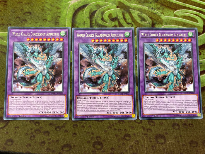 DANE-EN032 YUGIOH 3 X WORLD CHALICE GUARDRAGON ALMARDUKE SILVER 1ST ED
