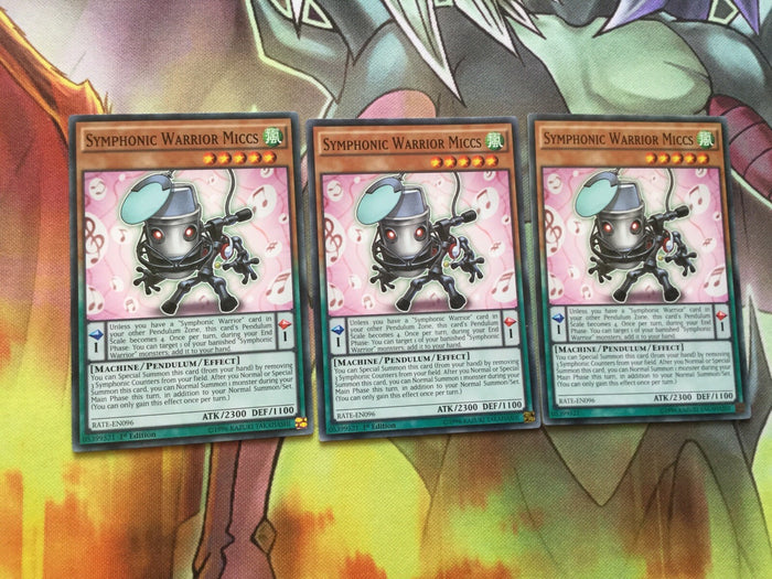 RATE-EN096 Symphonic Warrior Miccs x 3 - Playset - Mixed Ed - Common - Yugioh