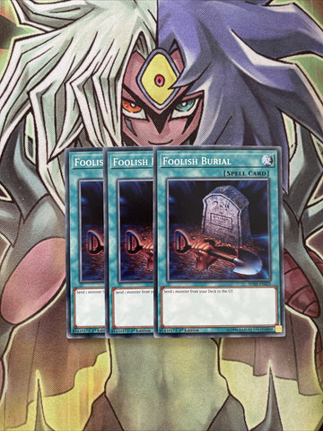 SDSH-EN029 x3 Foolish Burial Common Excellent Condition Yugioh