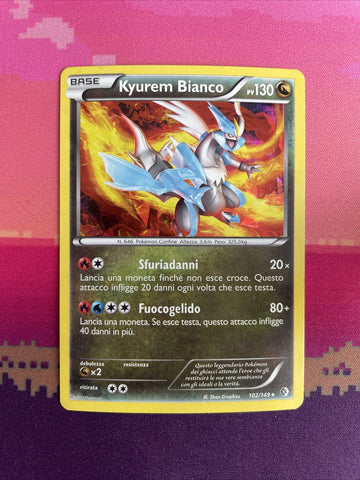 Pokemon Card White Kyurem Boundaries Crossed Cracked Ice Holo 102/149 Italian NM