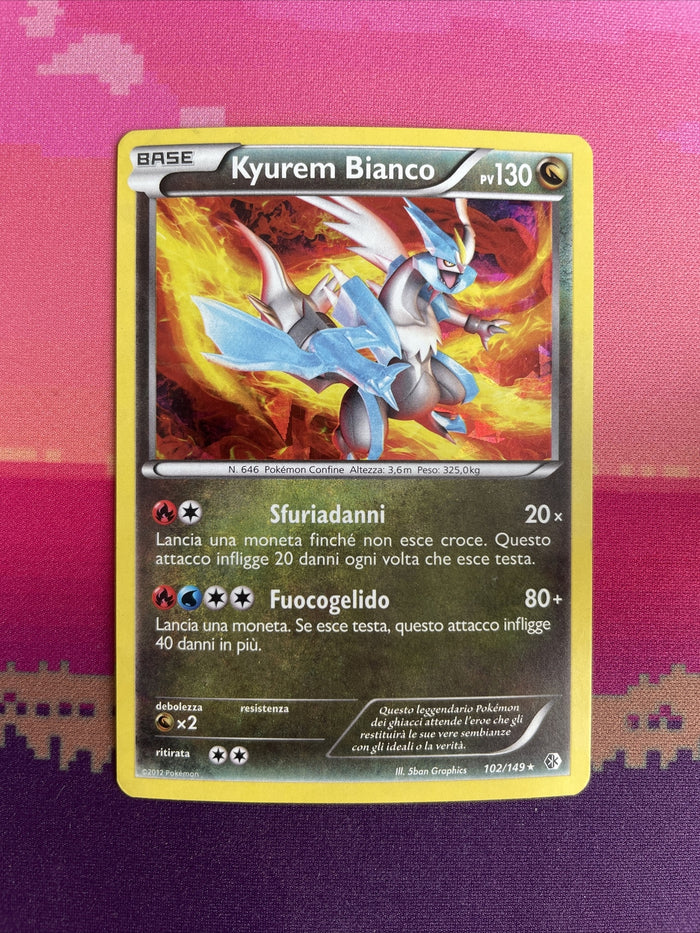 Pokemon Card White Kyurem Boundaries Crossed Cracked Ice Holo 102/149 Italian NM