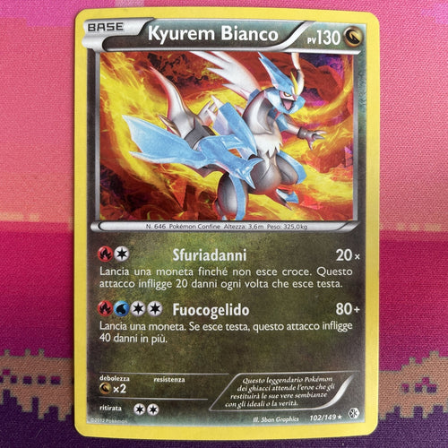 Pokemon Card White Kyurem Boundaries Crossed Cracked Ice Holo 102/149 Italian NM
