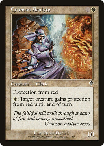 Crimson Acolyte - Invasion  Excellent Magic MTG