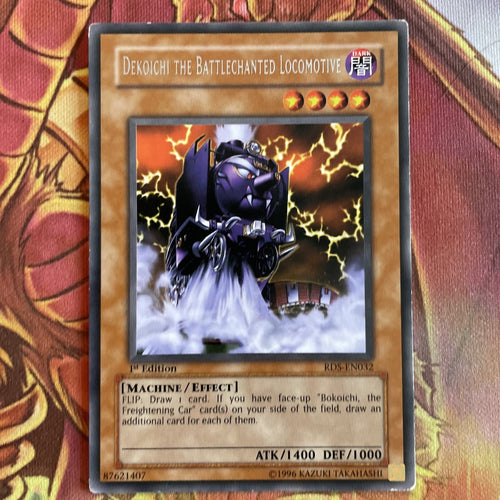 RDS EN032 Yugioh Card Dekoicho The Battlechanted Locomotive Rare 1st Edition LP/