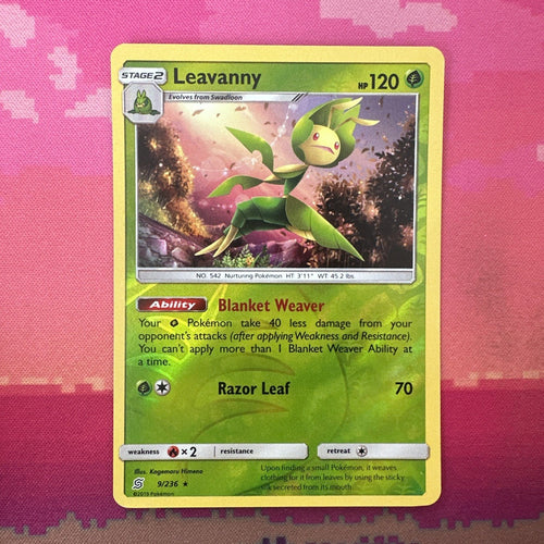 Pokemon Card Leavanny Unified Minds Reverse Holo Rare 9/236 Near Mint