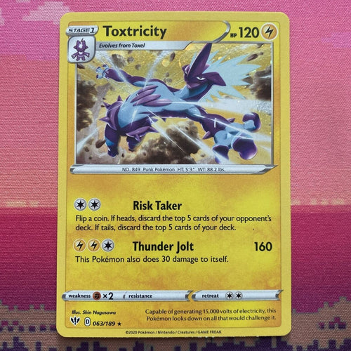 Pokemon Card Toxtricity Darkness Ablaze Cosmo Holo Rare 063/189 NM