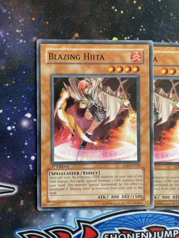 EOJ-EN028 x3 Blazing Hiita Common Playset Yugioh (back)