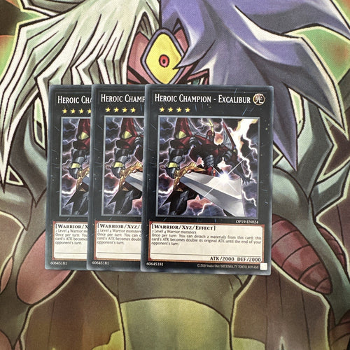 OP19-EN024 x3 Heroic Champion - Excalibur Common Excellent Condition Yugioh