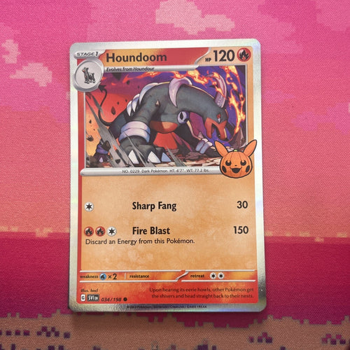 Pokemon Card Houndoom Trick Or Trade Holo 034/198 NM