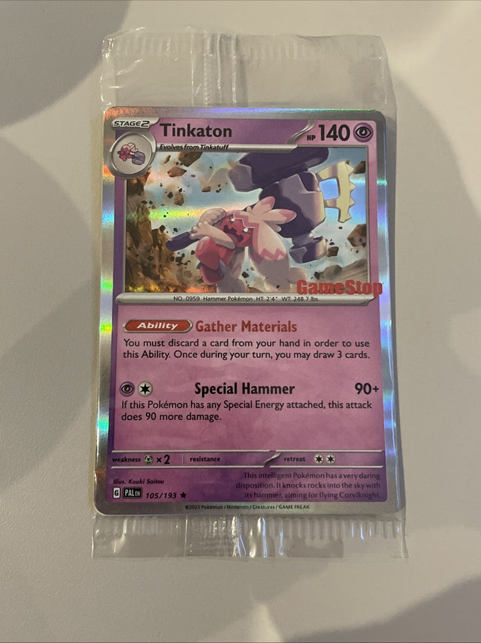 Tinkaton - 105/193 - Pokemon Paldea Evolved Gamestop SEALED Ultra Rare Card NM