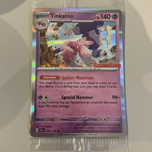 Tinkaton - 105/193 - Pokemon Paldea Evolved Gamestop SEALED Ultra Rare Card NM