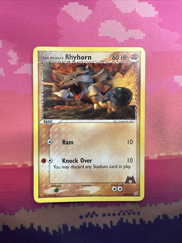 Pokemon Card Team Magma's Rhyhorn EX Team Magma Vs Aqua 68/95 Near Mint