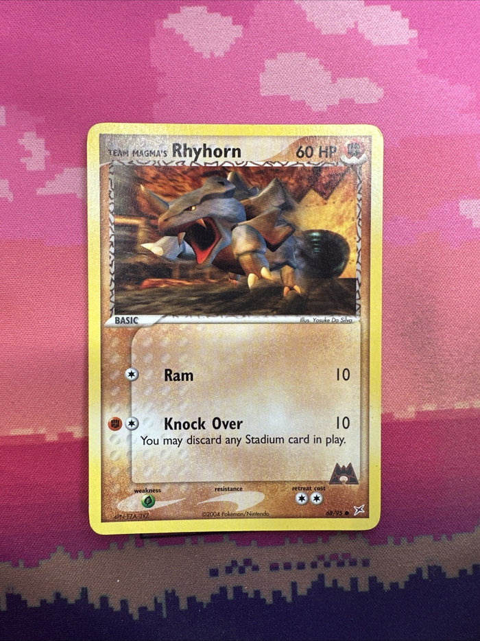 Pokemon Card Team Magma's Rhyhorn EX Team Magma Vs Aqua 68/95 Near Mint