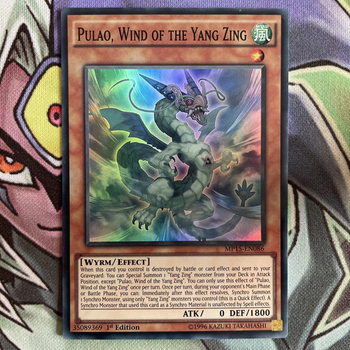 MP15-EN086 Pulao, Wind Of The Yang Zing Super Rare 1st Edition NM Yugioh Card