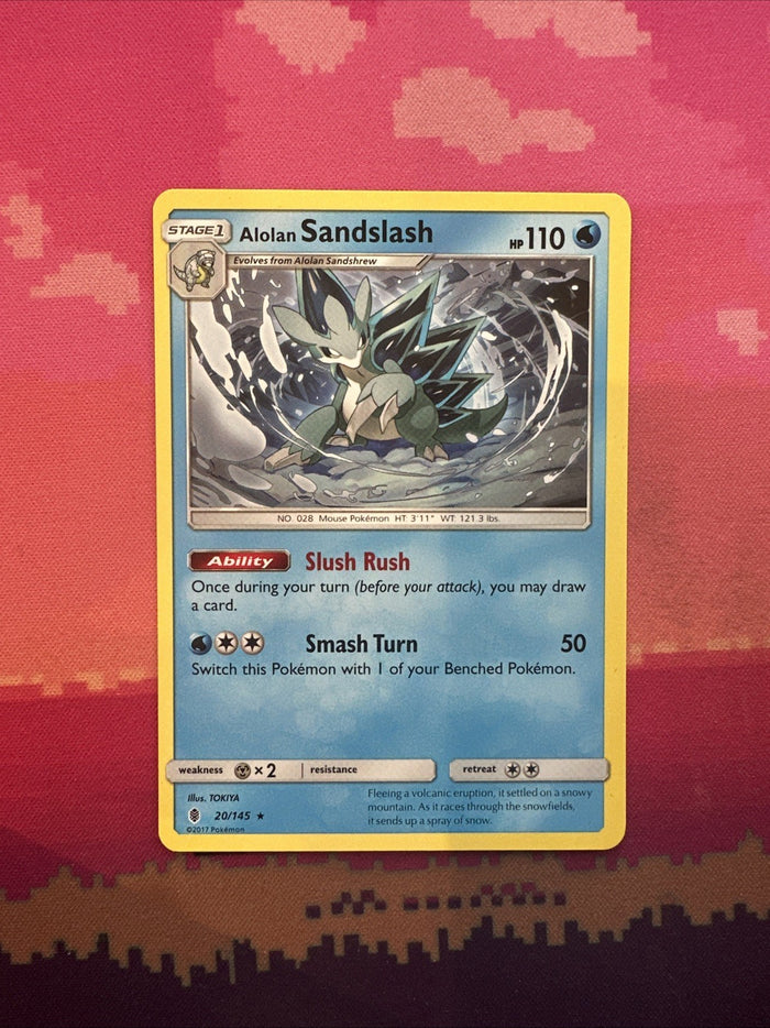 Pokemon Card Alolan Sandslash Guardians Rising Rare 20/145 Near Mint