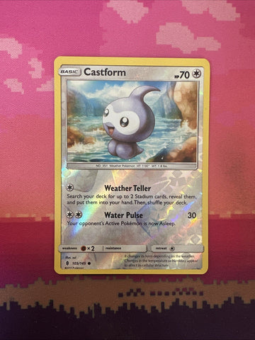 Pokemon Card Castform Guardians Rising Reverse Holo 105/145 Near Mint