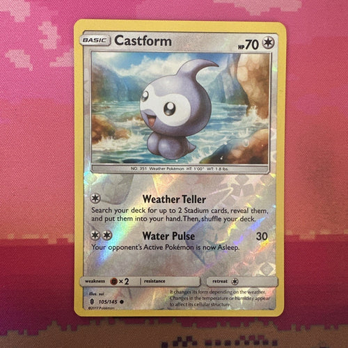 Pokemon Card Castform Guardians Rising Reverse Holo 105/145 Near Mint