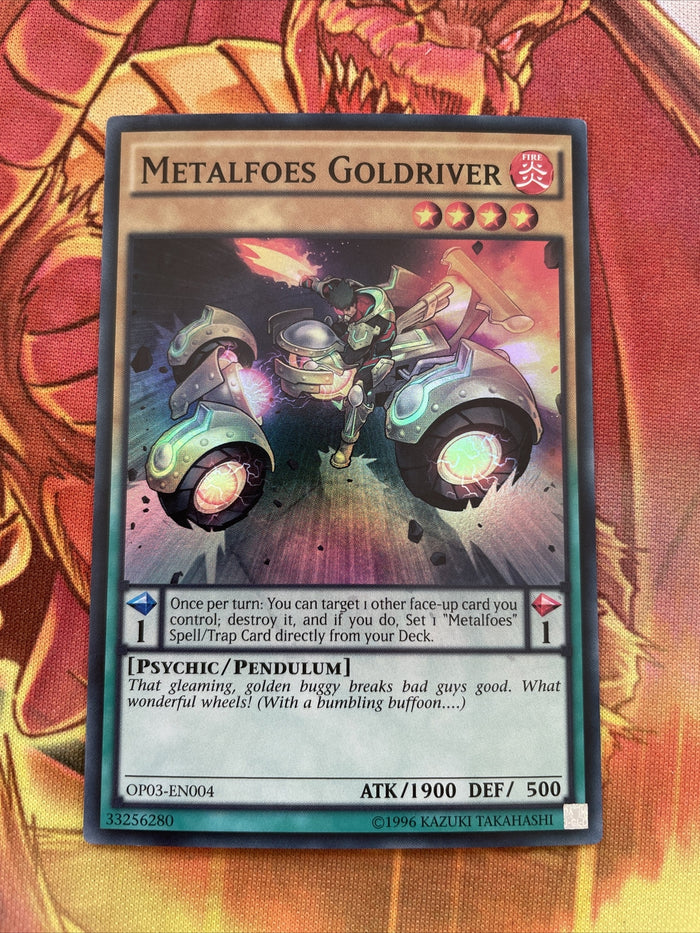 OP03-EN004 Metalfoes Goldriver Super Rare Near Mint Yugioh Card