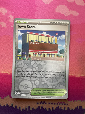 Pokemon Card Town Store Obsidian Flames Reverse Holo 196/197 Near Mint
