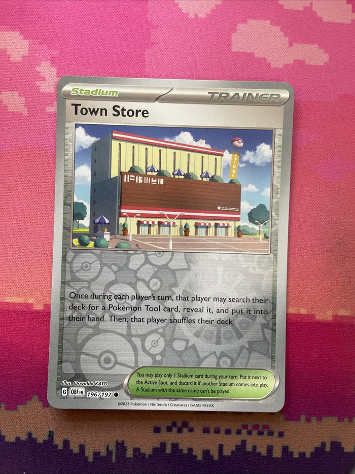 Pokemon Card Town Store Obsidian Flames Reverse Holo 196/197 Near Mint