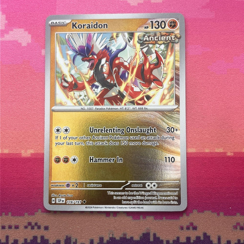 Pokemon Card Koraidon Surging Sparks Reverse Holo 116/191 Near Mint