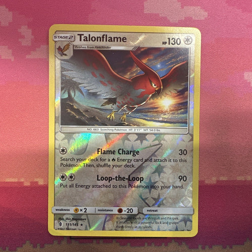Pokemon Card Talonflame Guardians Rising Reverse Holo Rare 111/145 NM
