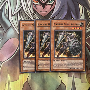 GLAS-EN029 x3 Anicent Gear Knight Common Excellent Condition Yugioh