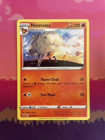 Pokemon Card Ninetales Sword & Shield Rare 023/202 Near Mint