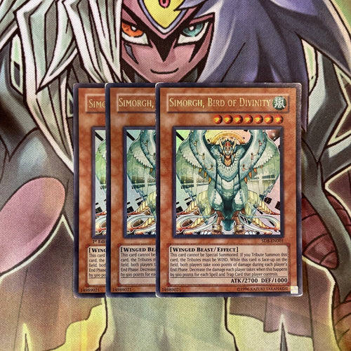 SD8-EN001 x3 Simorgh, Bird of Divinity Ultra Rare Excellent Condition Yugioh