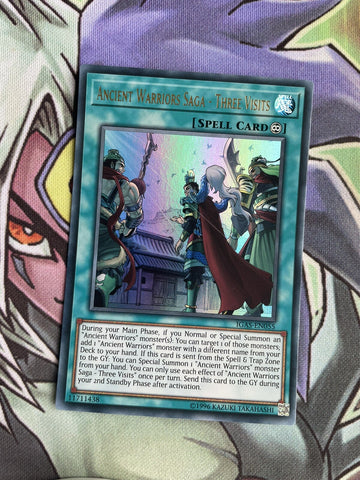 IGAS-EN055 Ancient Warriors Saga - Three Visits  Ultra 1st Edition NM Yugioh