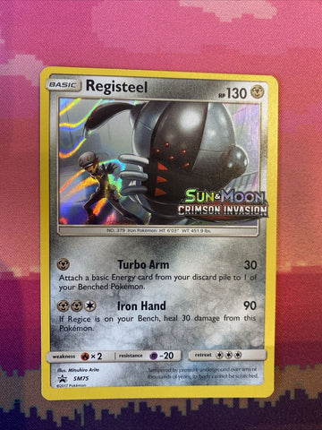 Pokemon Card Registeel SM75 Black Star Promo STAMPED Near Mint
