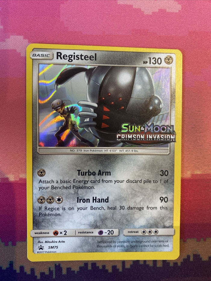 Pokemon Card Registeel SM75 Black Star Promo STAMPED Near Mint
