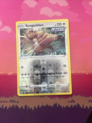 Pokemon Card Kangaskhan Fusion Strike Reverse Holo Rare 204/264 Near Mint
