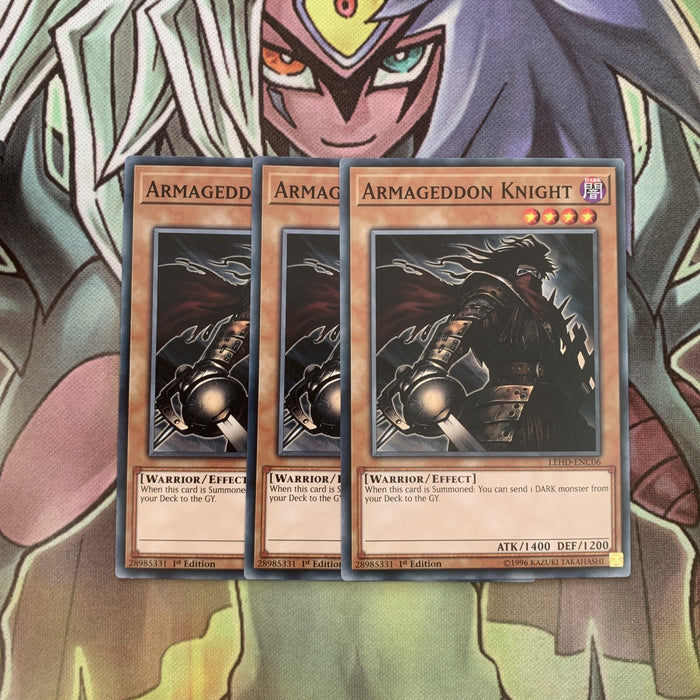 LEHD-ENC06 x3 Armageddon Knight Common Excellent Condition Yugioh