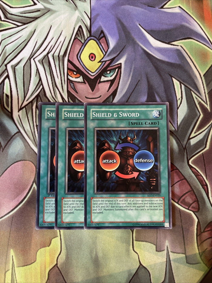 SD7-EN020 x3 Shield & Sword Common Excellent Condition Yugioh