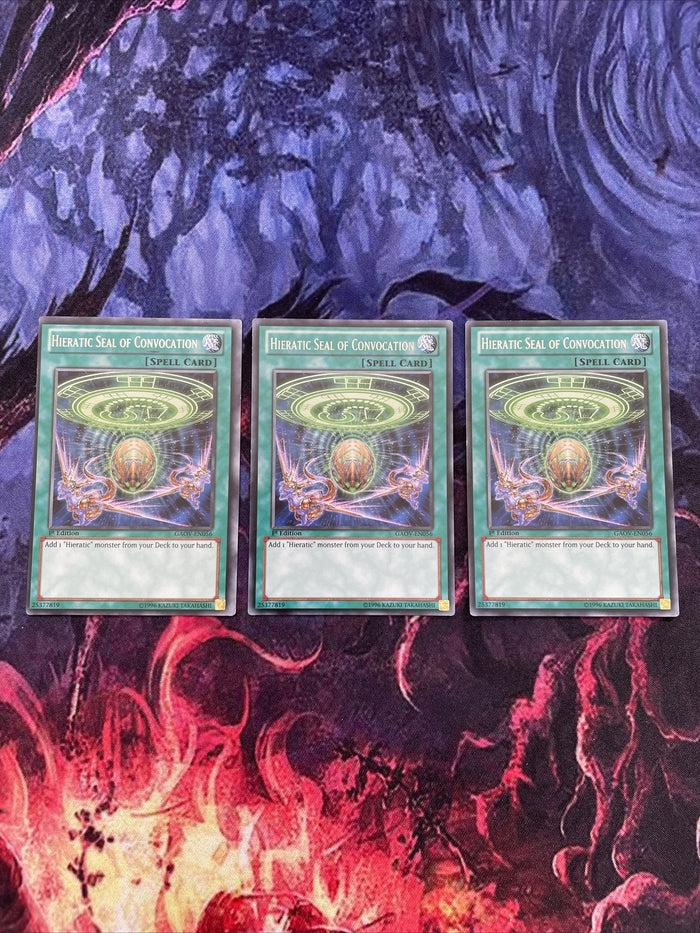 GAOV-EN056 x3 Hieratic Seal Of Convocation RARE PLAYSET Yugioh