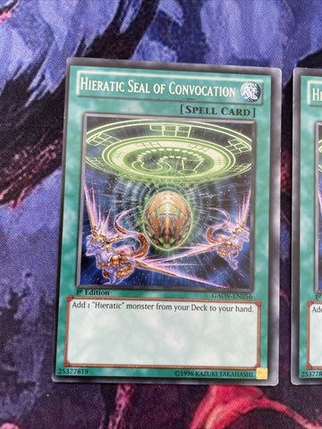GAOV-EN056 x3 Hieratic Seal Of Convocation RARE PLAYSET Yugioh (back)